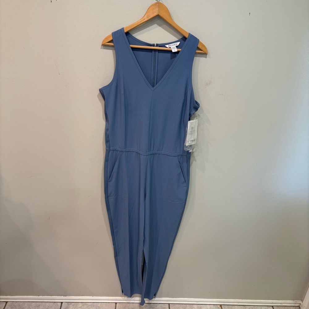Like New (Worn Once) Athleta Slate Blue Jumpsuit Size 12 Perfect for Travel